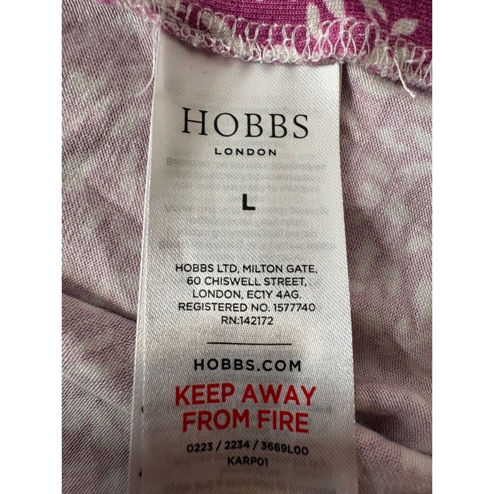 HOBBS LONDON Womens Pink Floral Scoop Neck Tunic Top L Cottagecore Casual Chic - Picture 5 of 12
